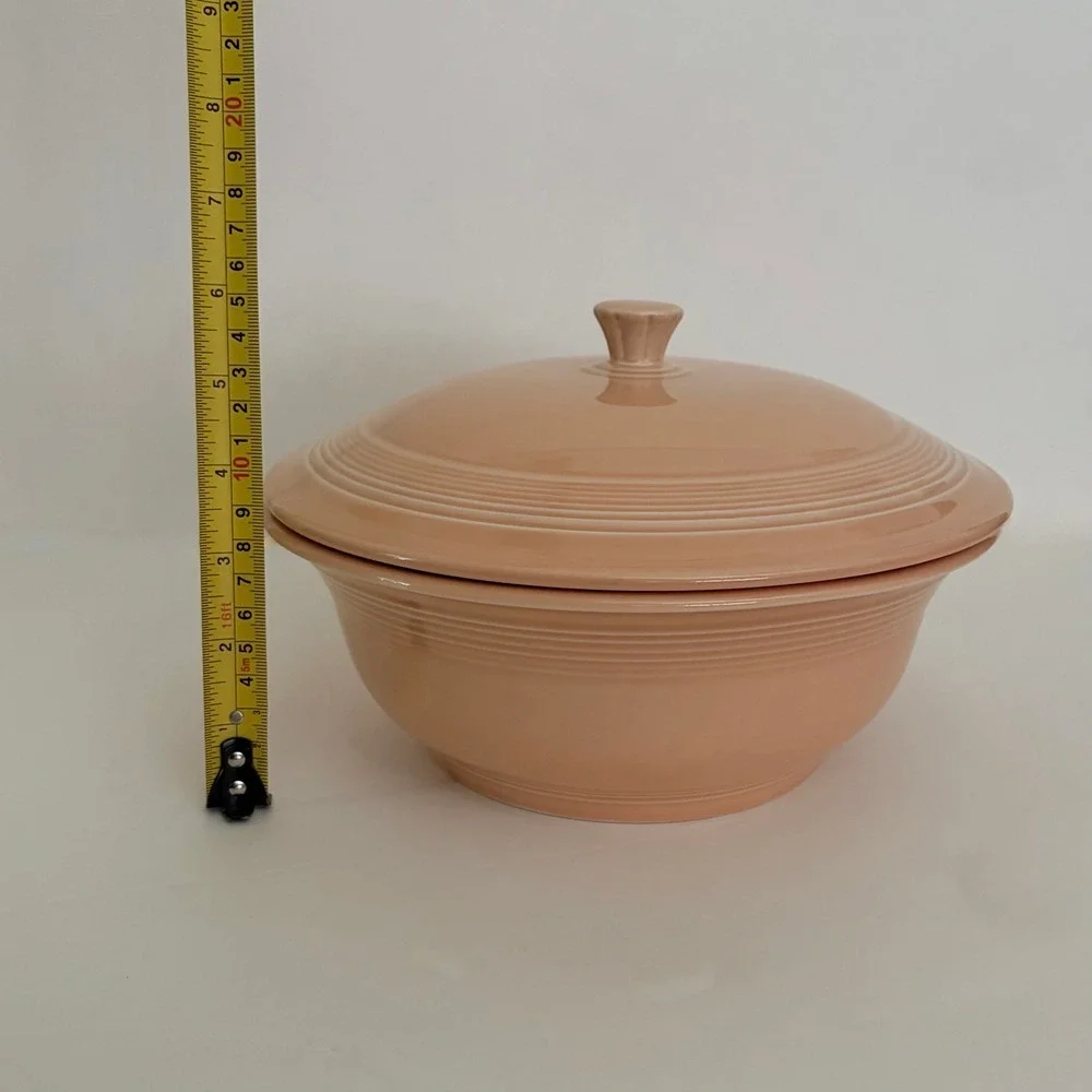 Vintage‎ FIESTA Apricot Covered Lidded Casserole Homer Laughlin Ceramic Made USA